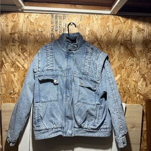 Forever 21 Insulated Denim Jacket Men's Large Blue Jean Trucker